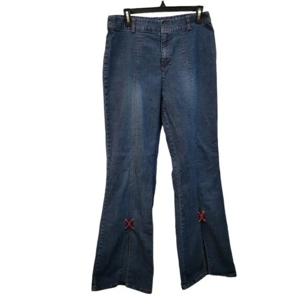 Vezucci Jeans Size 12 High Rise Flare Zip‎ Up Medium Wash Stretch
